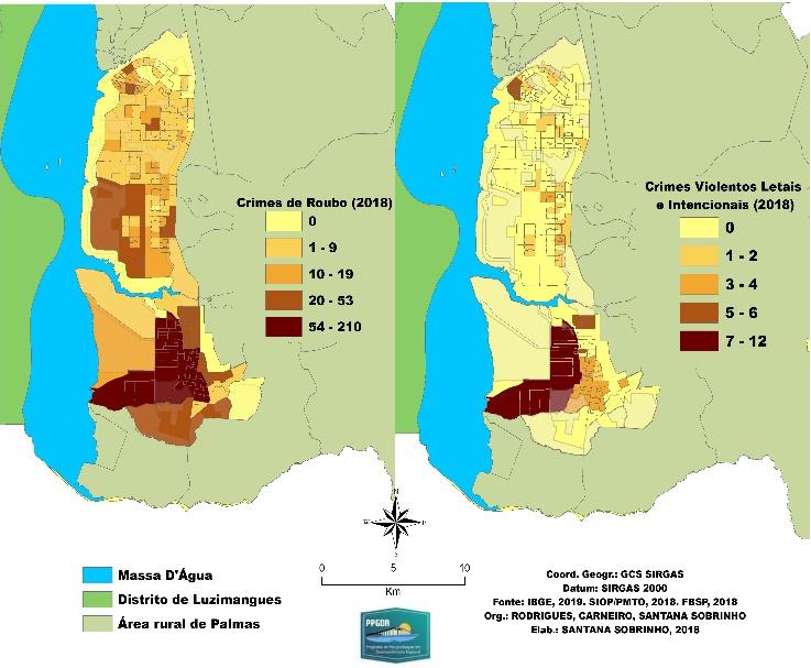 absolutos no munic�pio de Palmas, Tocantins, 2018