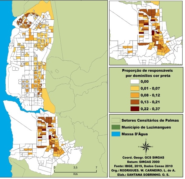 Respons�veis por domic�lios em Palmas/TO, cor preta