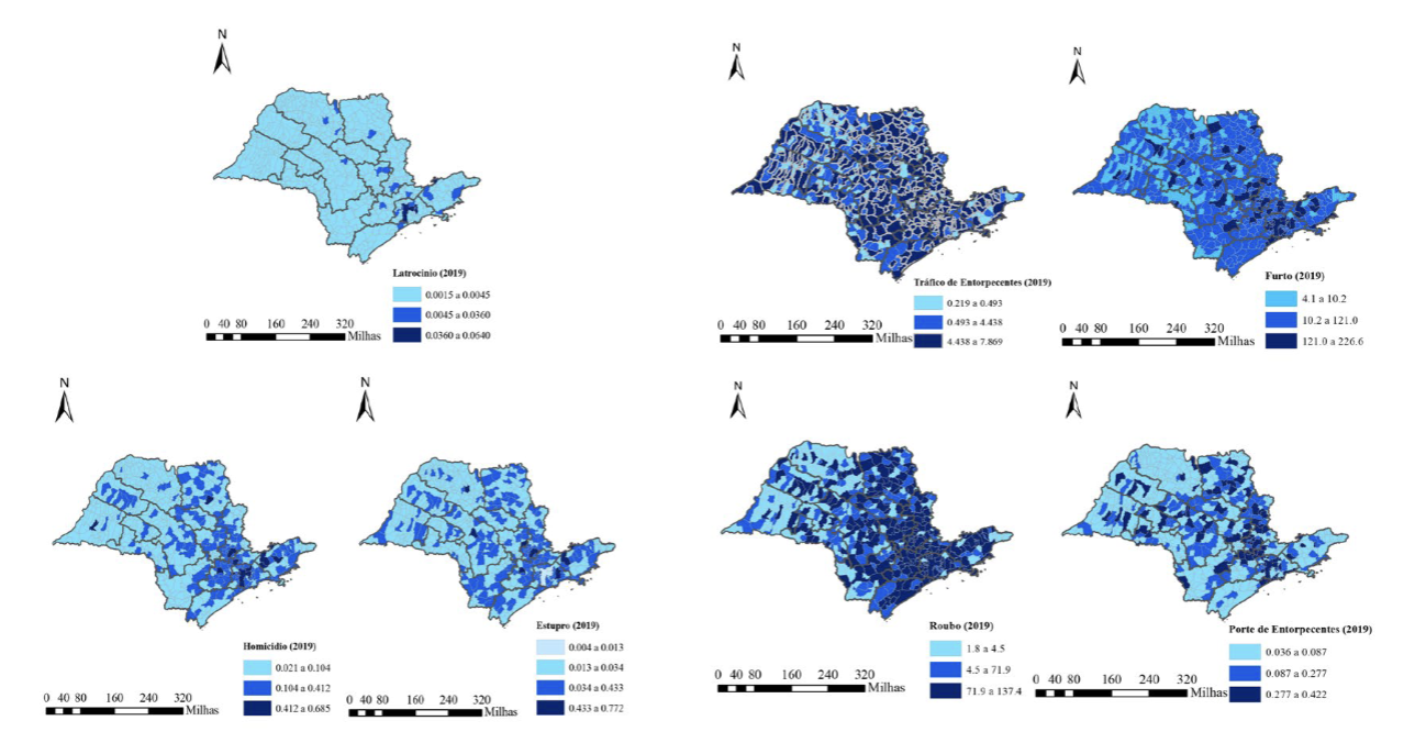 Principais crimes nos munic�pios paulistas &ndash; Resultados da ACP 2019