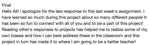 An excerpt from the Edmodo post