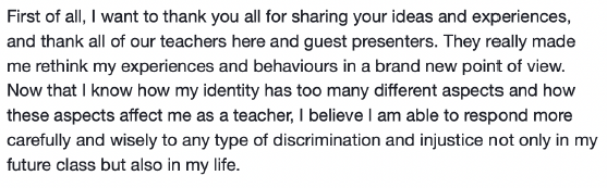 An excerpt from the Edmodo post