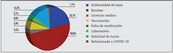 Motivos de consulta de las visitas mdicas.