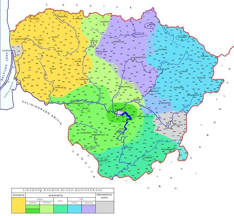 Lietuvių kalbos regioniniai dialektai (regiolektai) XXI a. pradžioje (Geržotaitė, Mikulėnienė 2014)