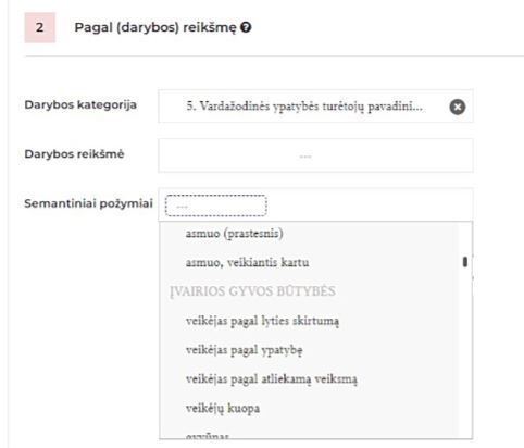 Semantinė darybos priemonių paieškos linkmė