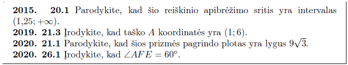 2015, 2019, 2020 m. egzaminu˛ ištrauka, perrinkta.