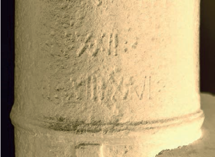 Grafine programa apdorotas drūtgalio lauko vaizdas. Išryškintas žymėjimas I : XIII : XVI :