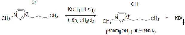 S&iacute;ntesis del [Bmim][OH], mediante reacci&oacute;n de intercambio ani&oacute;nico 