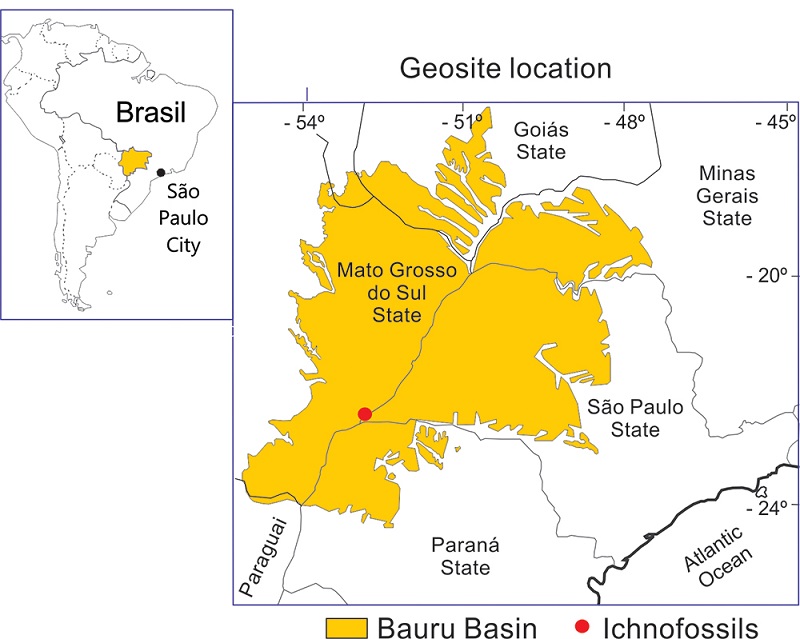 Geosite location in the Bauru Basin.