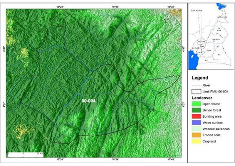 Land use of FMU 00-004 and its surroundings in 1988. 