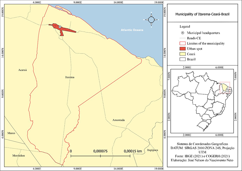 Spatial location of the Municipality of Itarema - Cear�.