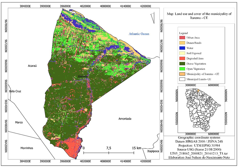 Land Use and Coverage Map of the Municipality of Itarema-CE by Landsat 5 in 2000.
