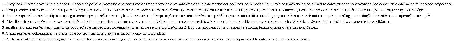 Competências Específicas de História para o Ensino Fundamental (BNCC)