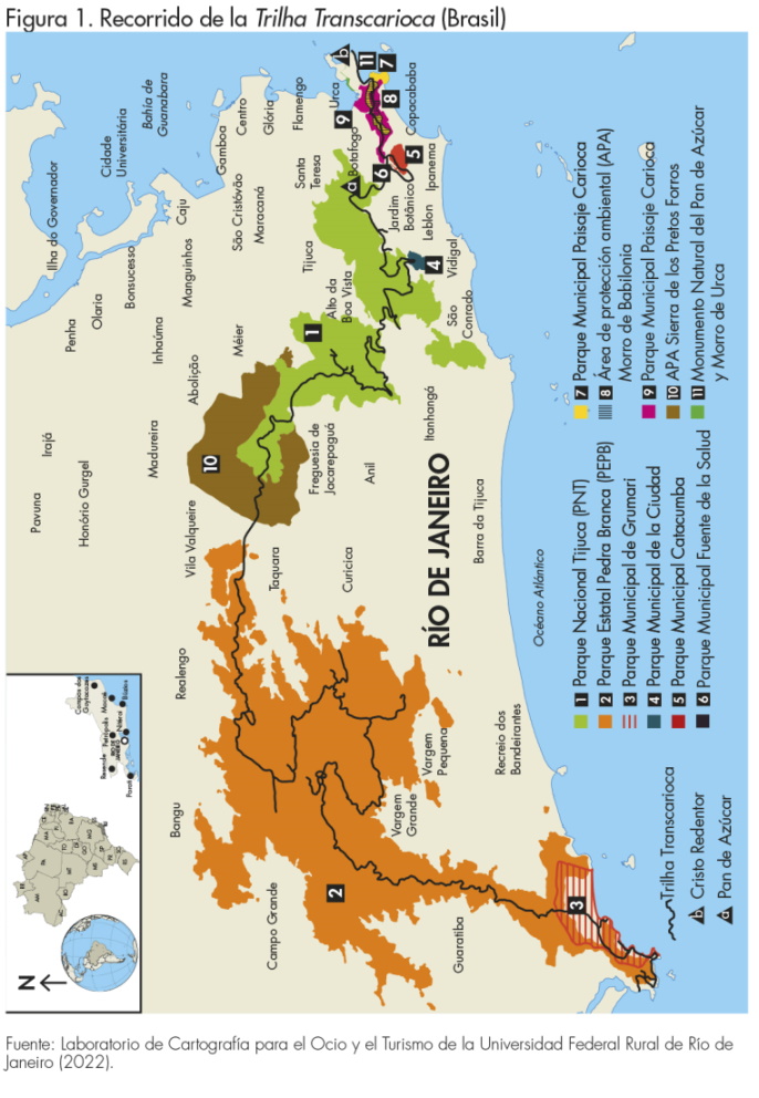 Recorrido de la Trilha Transcarioca (Brasil)