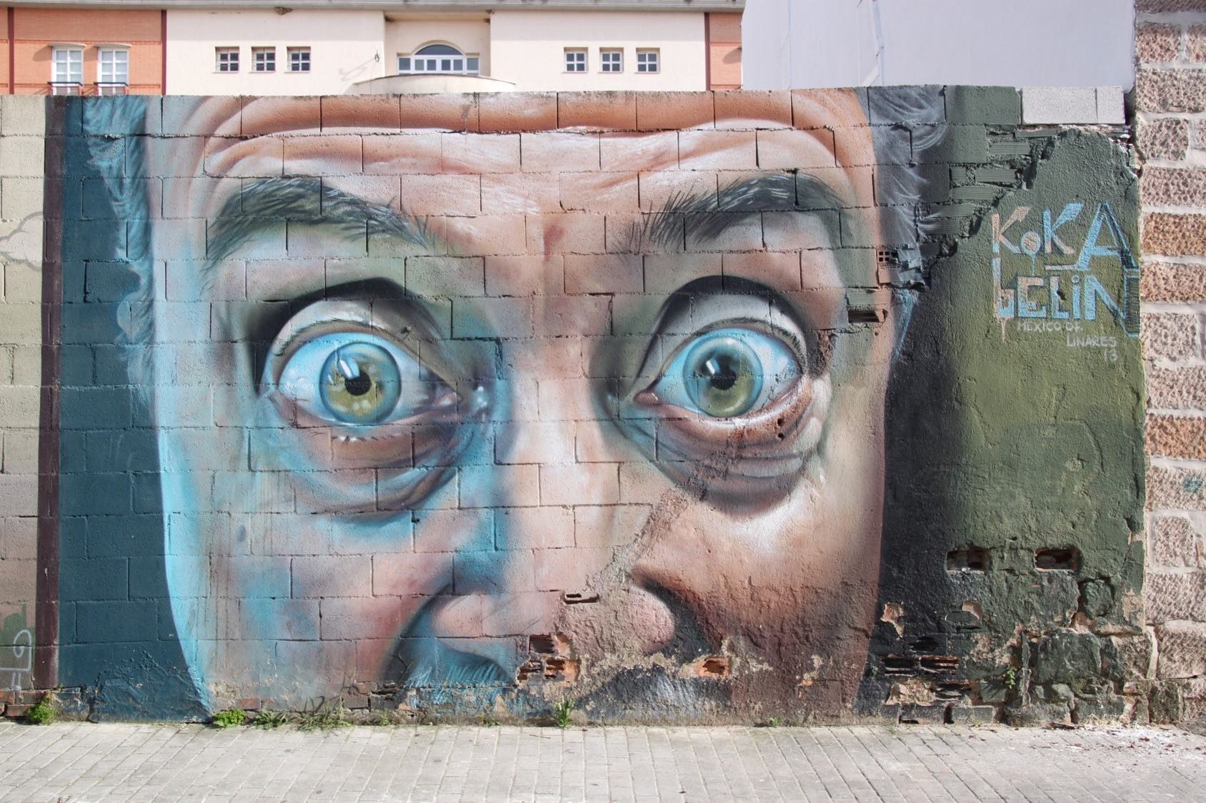 Obra de arte urbano de Belin y Koka en Calle Zambrana, Linares.