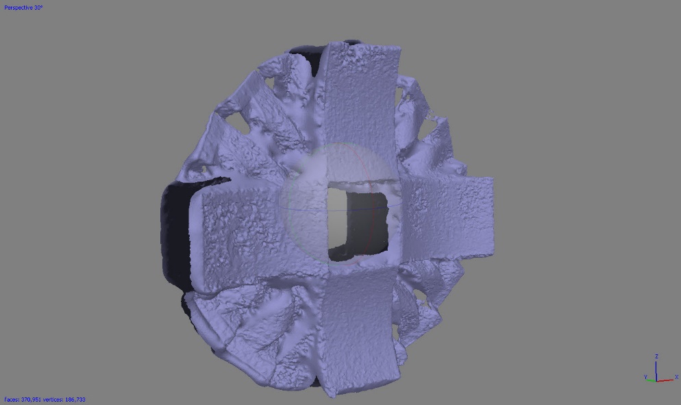 Imagen de la malla poligonal obtenida en Agisoft Metashape.