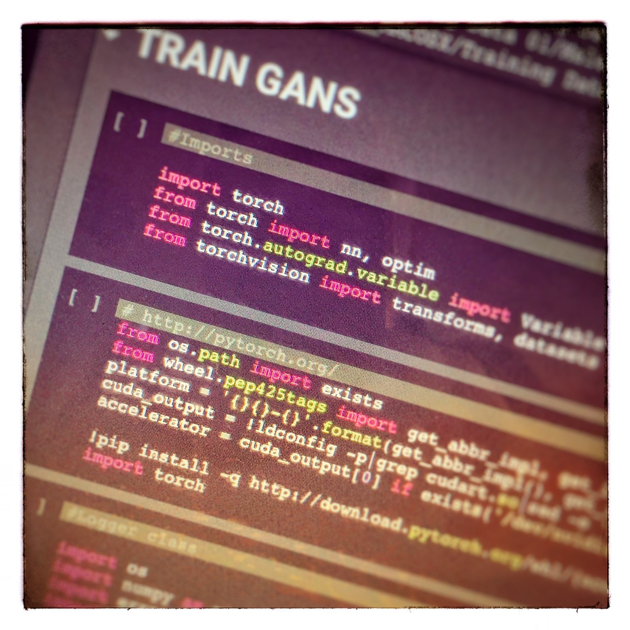 Machine Learning Notebook executing GAN algorithms