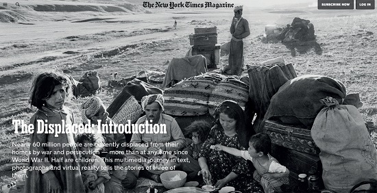 Tela inicial do projeto The Displaced