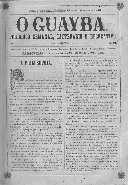 Capa da edi&ccedil;&atilde;o de 19/10/1856