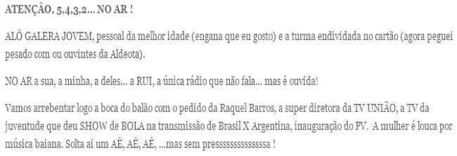Parte de la programaci&oacute;n de R&aacute;dio Rui
