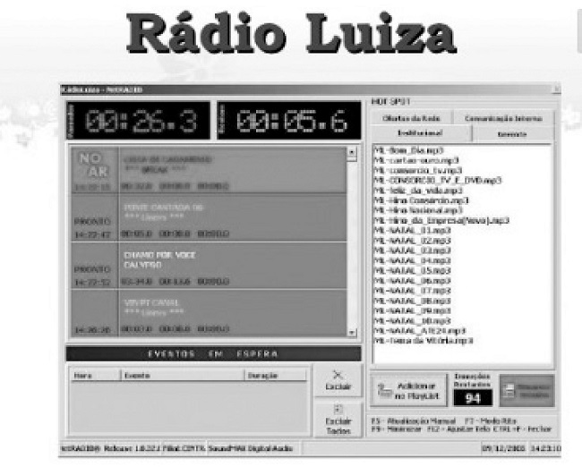 Tabla de transmisi&oacute;n de R&aacute;dio Luiza
