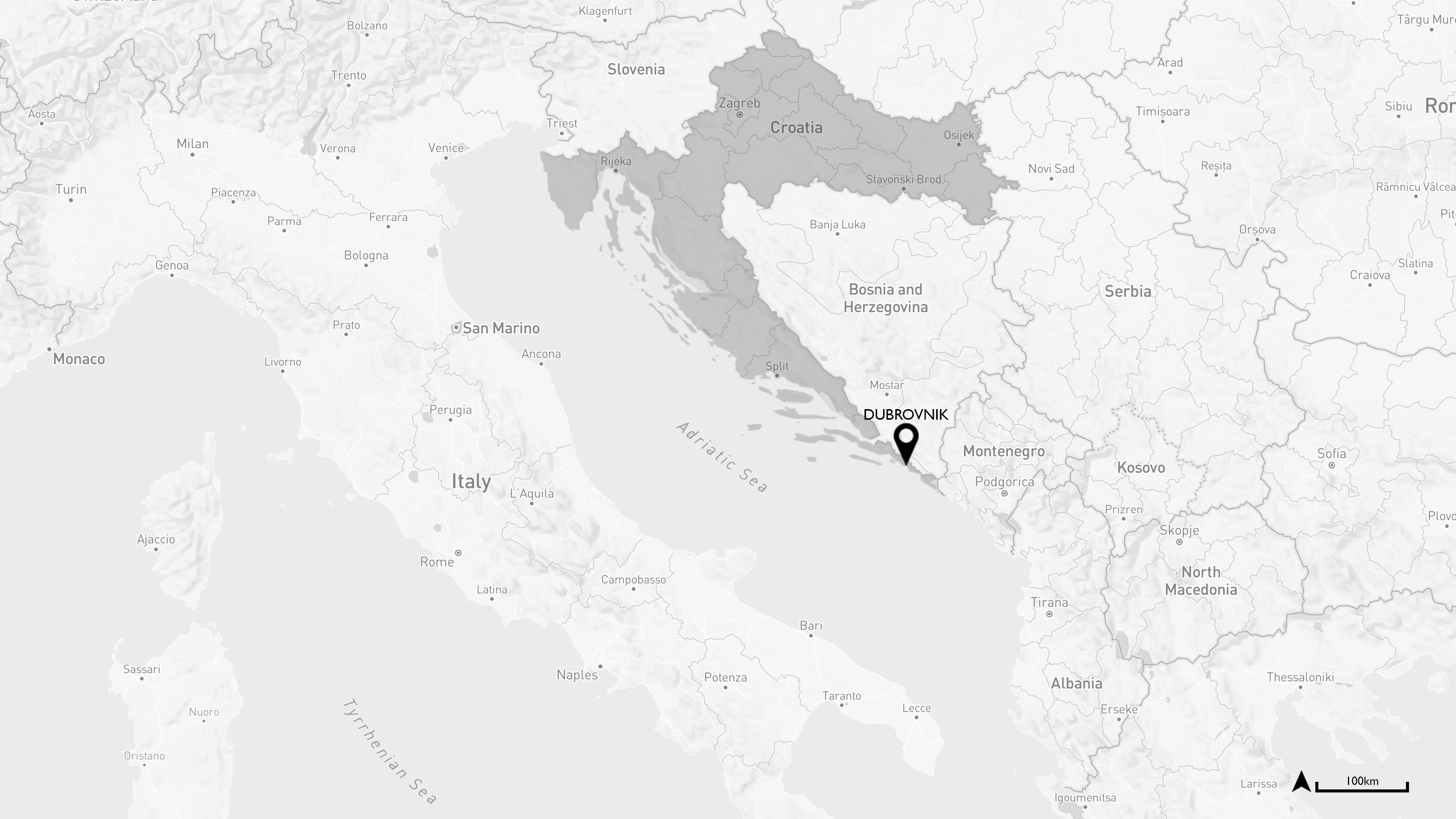 Cro�cia e situa��o de Dubrovnik