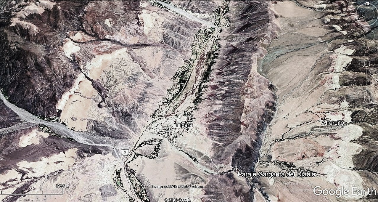 La ciudad de Tilcara y el valle