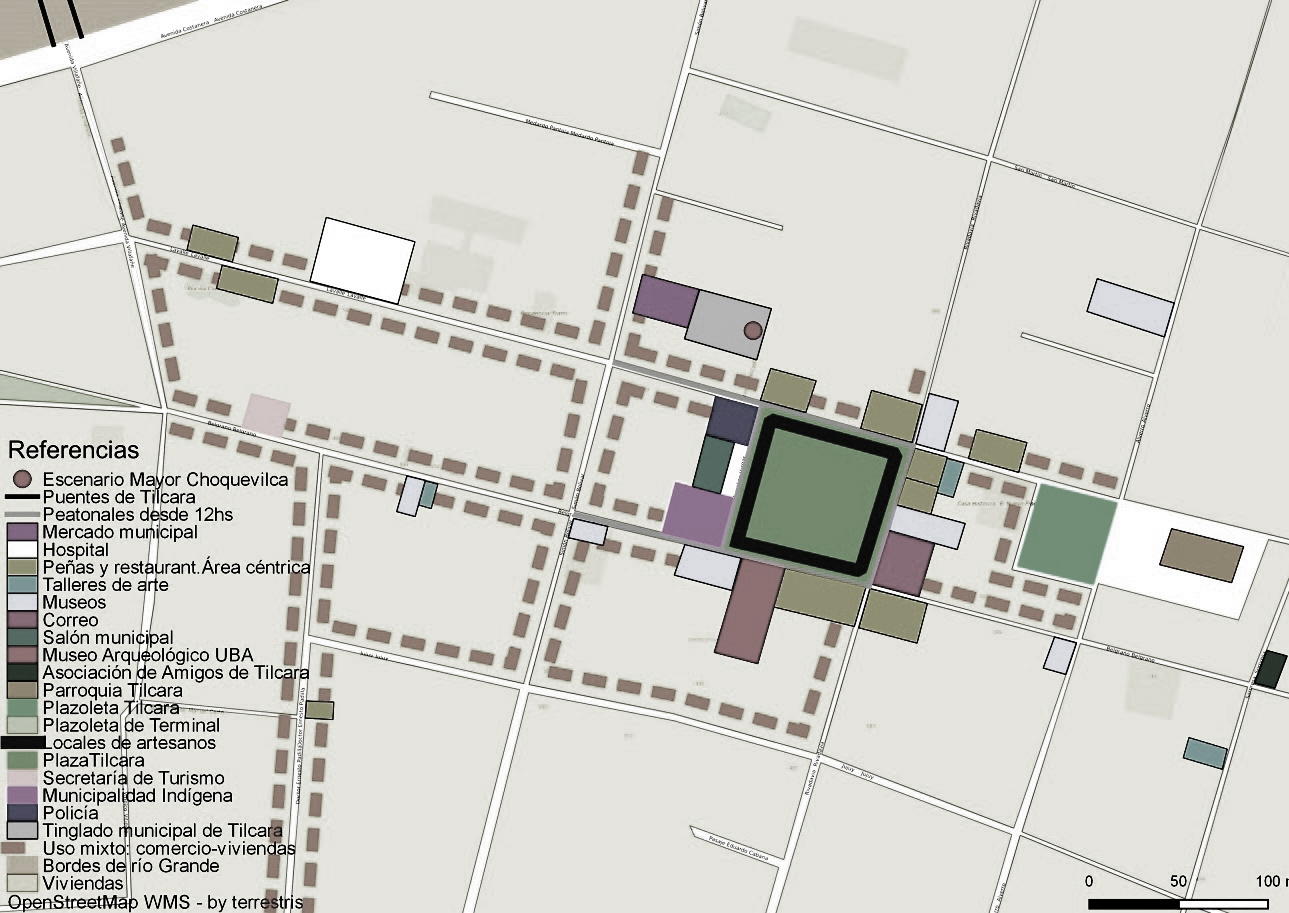 La plaza central Cnel. Manuel Prado en el momento festivo.