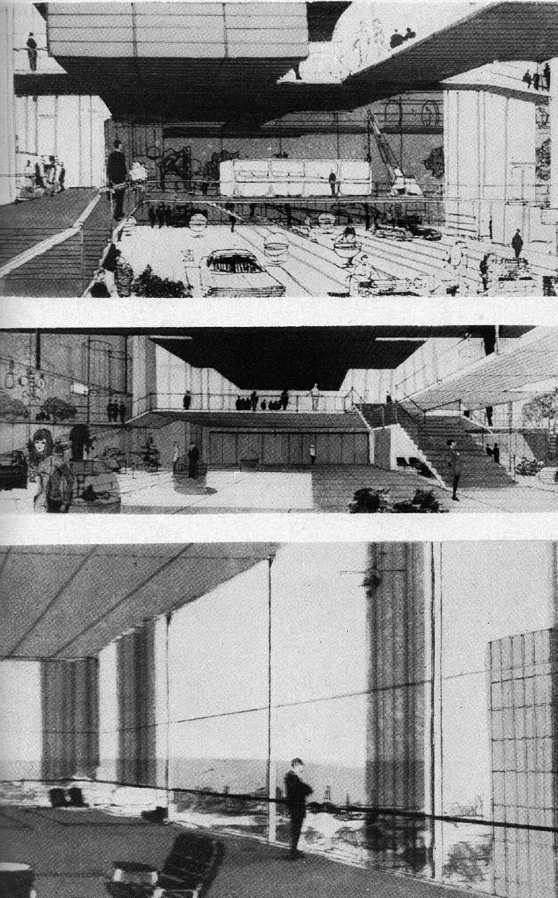 Perspectivas de recorrido. Primer premio: Arqs. Flora Manteola, Josefina Santos, Ignacio Petchersky, Javier Sanchez Gomez, Justo Solsona y Rafael Vi�oly