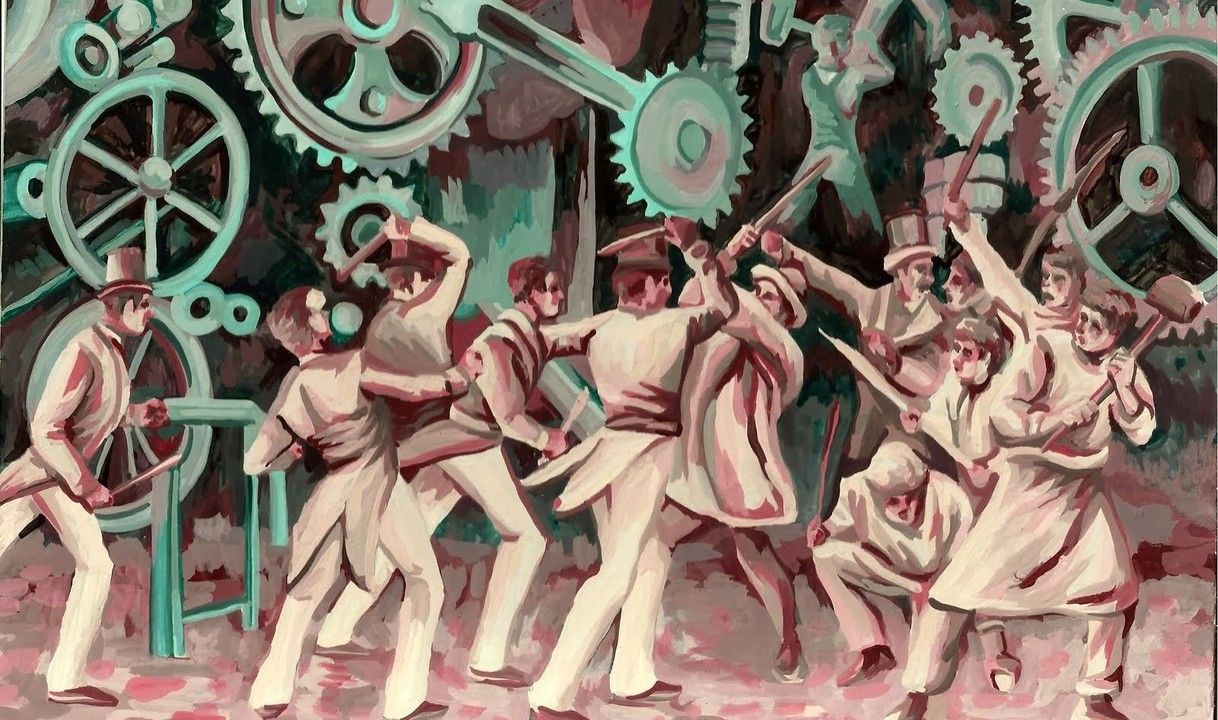 Destrucci�n de m�quinas por parte de los luditas