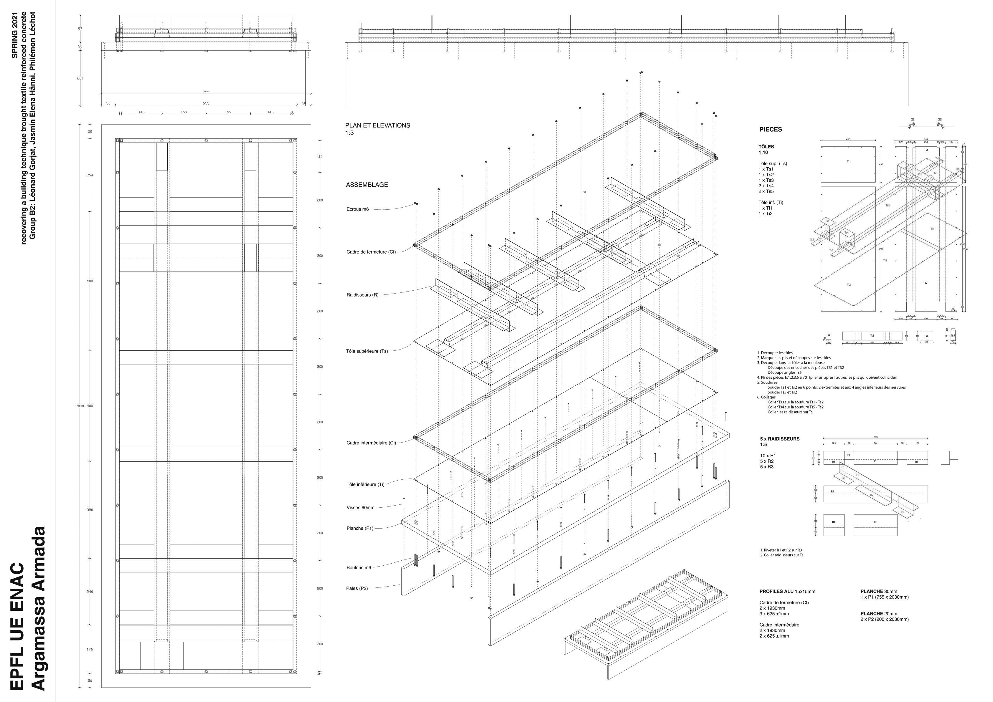 Dibujos de los encofrados para la construcci�n de forjados en HT.