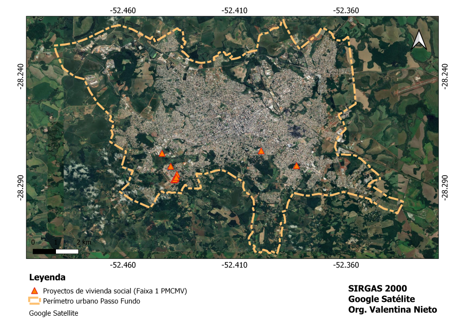 Geolocalizacin proyectos de Vivienda Social en Passo Fundo