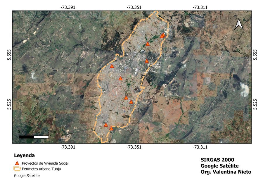 Geolocalizacin proyectos de Vivienda Social Tunja