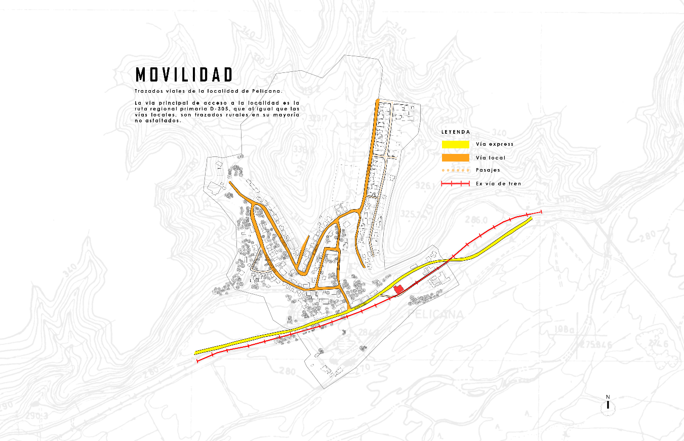 Mapa vial de la localidad de Pelícan.
