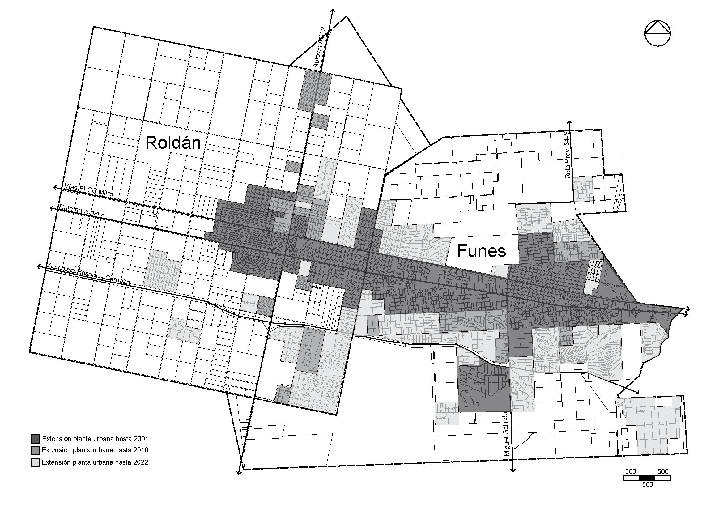 Expansi�n de la planta urbana del Corredor Funes&ndash;Rold�n.