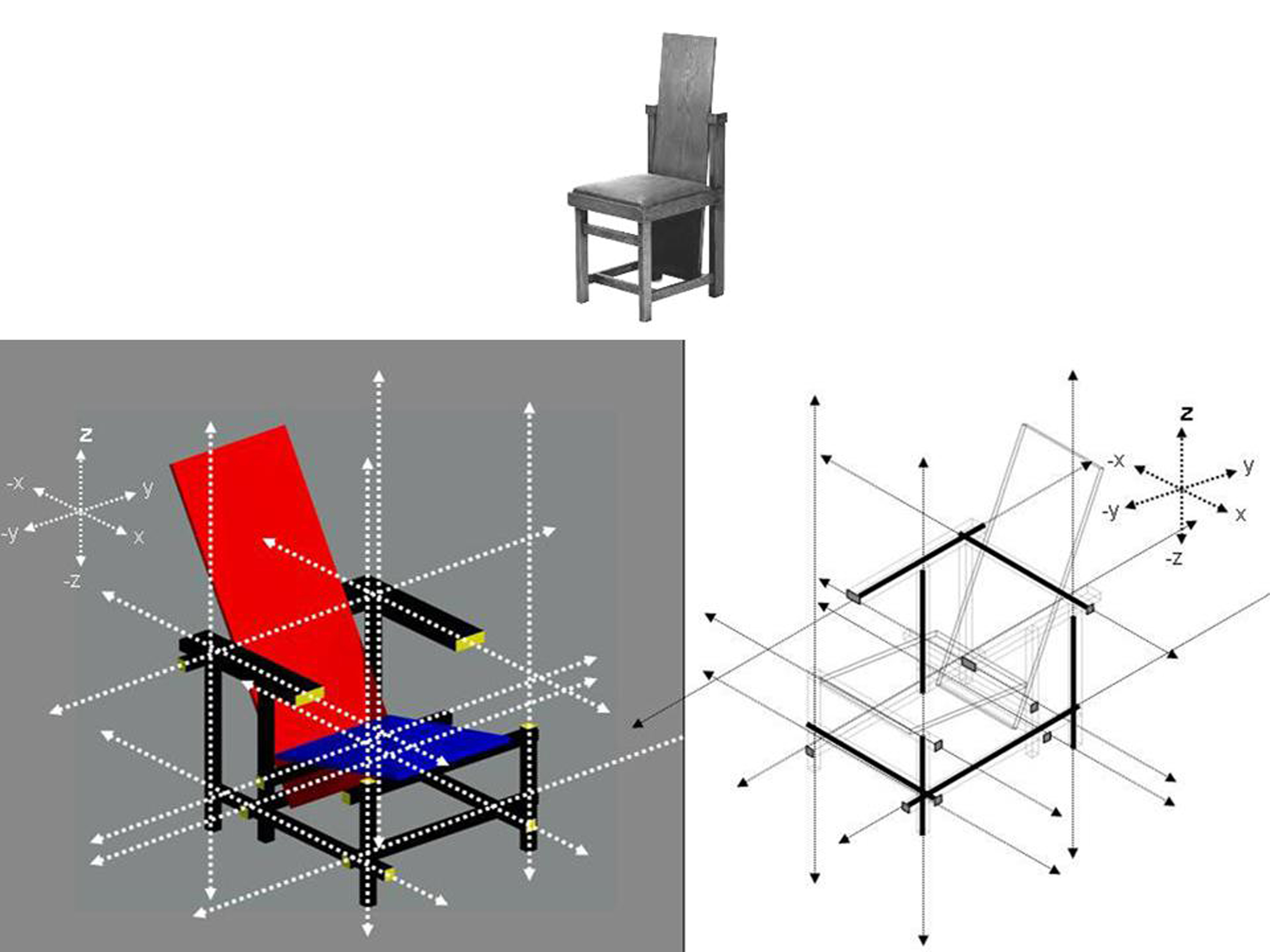 Silla roja y azul, Gerrit Rietveld, 1918
