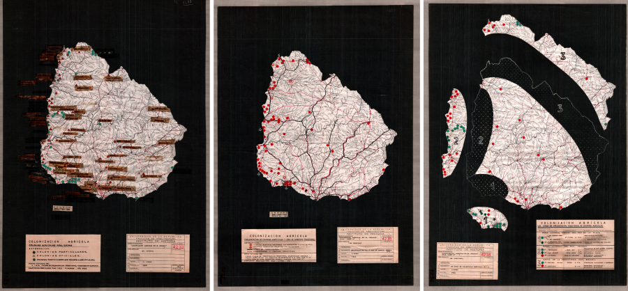 Planos de colonizaci�n elaborados por Otilia Muras. Planos 4233, 4235 y 4236