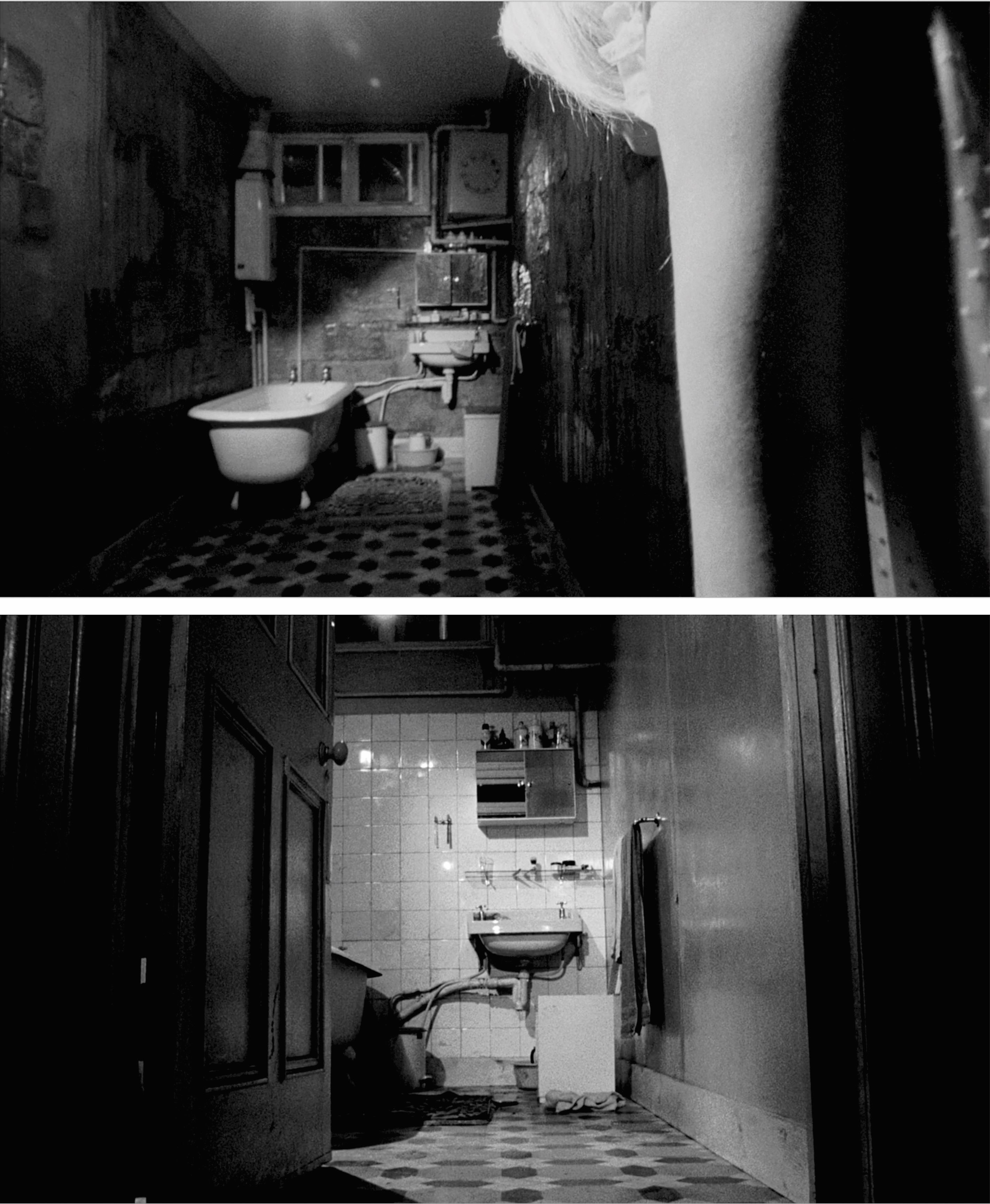 Fotogramas de Repulsión (46:34 y 1:17:13). Baño real e imaginado