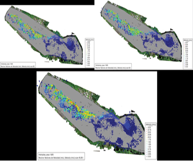 Vectores de velocidad y direccin Barrera #1  segn modelo.