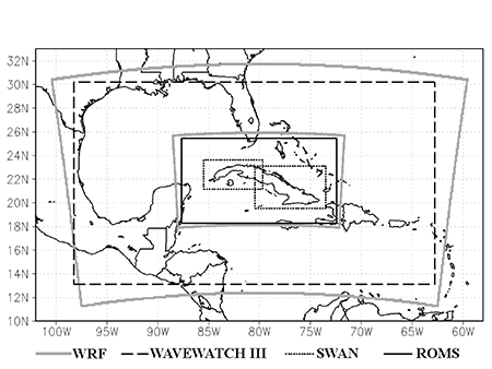 Computational domains used in the system.