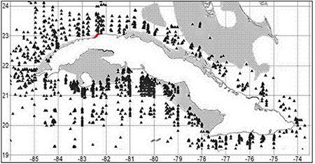 Ship-expedition stations around Cuba (1966-2000)