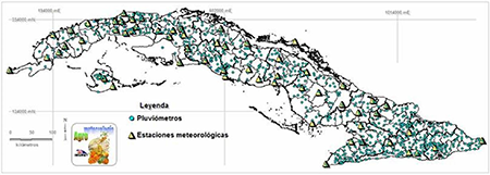 Estaciones de observación empleadas en los estudios de la sequía agrícola en Cuba durante el período 1951-2005.