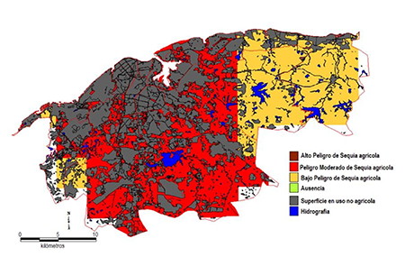 Peligro por sequía agrícola para periodo estacional poco lluvioso.