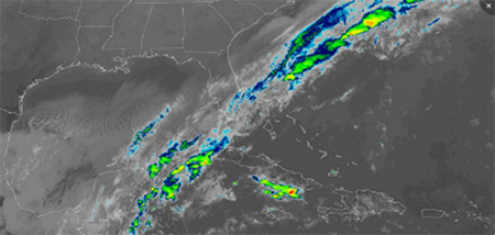 Imagen de satélite del día 18 de diciembre de 2019 a las 1800 UTC.