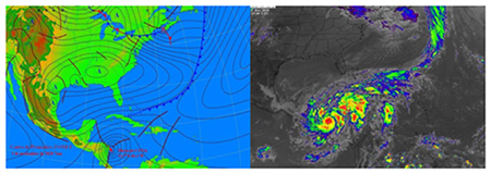 Momento en que el hurac&aacute;n Eta penetraba tierra centro americana.