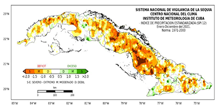 Precipitación anual expresada según el SPI. Norma 1971-2000