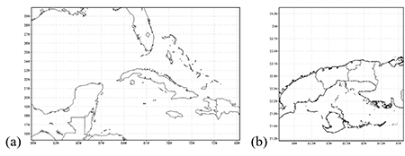 Diseño de los dominios utilizados: a) Dominio 1. b) Dominio 2