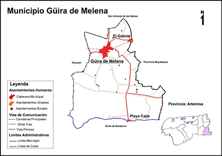 Localización del municipio Güira de Melena. Fuente: https://www.ipf.gob.cu/es/content/m-g%C3%BCira-de-melena