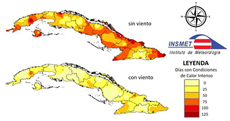 Cantidad de d&iacute;as con Condici&oacute;n de Calor Intenso (CCI) durante el 2022.