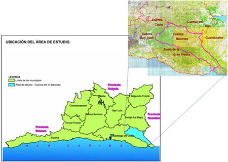 Ubicación geográfica de la cuenca hidrográfica del Río Baconao.