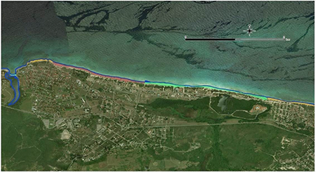 Ejemplo de clasificación de las playas, banda del infrarrojo térmico Sentinel 2